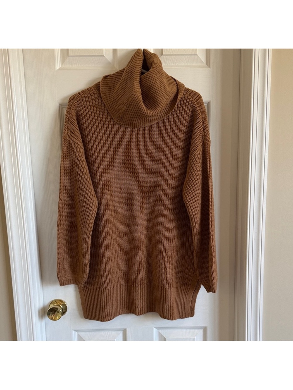 Vero Moda Chestnut Brown Ribbed Turtleneck Sweater